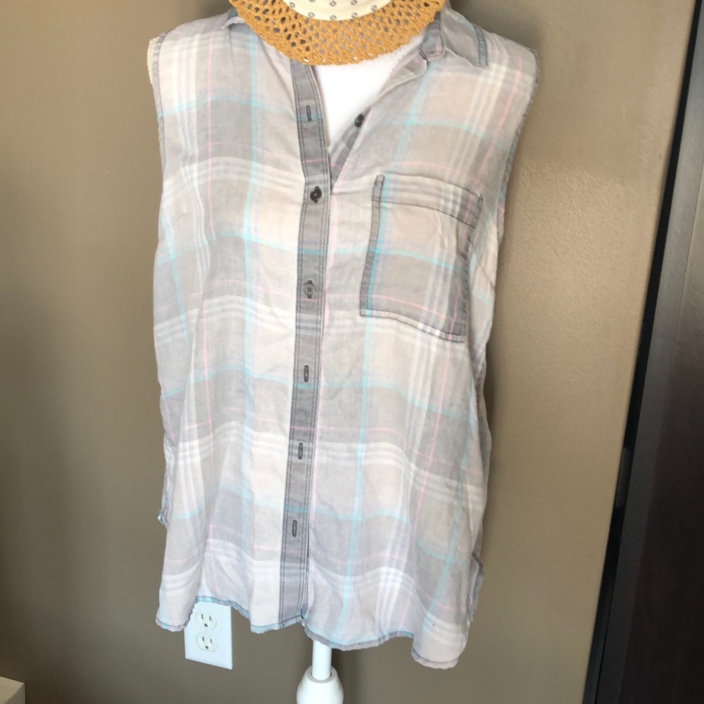 Plaid Tank button up size M